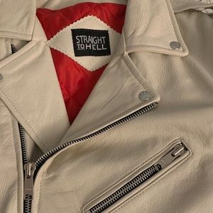 Bone White Leather Jacket